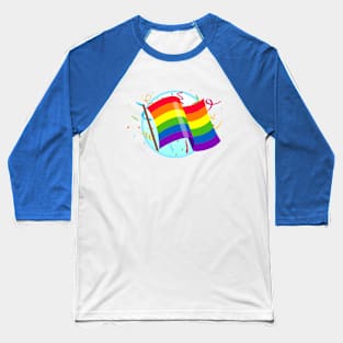 LGBTQ Flag Baseball T-Shirt